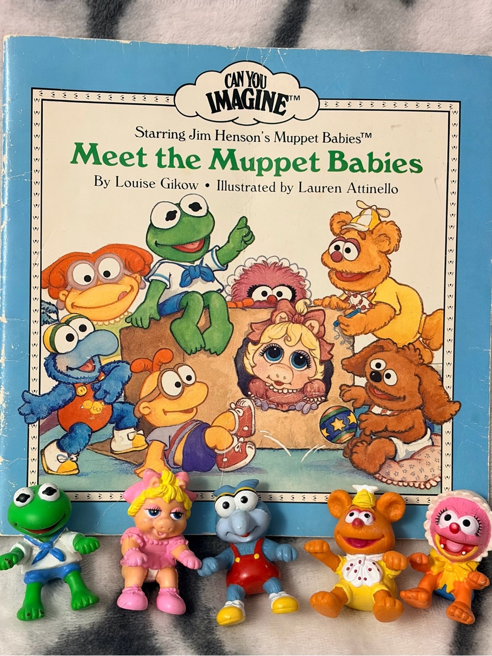 Meet the Muppet Babies (1986) Paperback Book/5 Muppet Babies Figurines (1990)